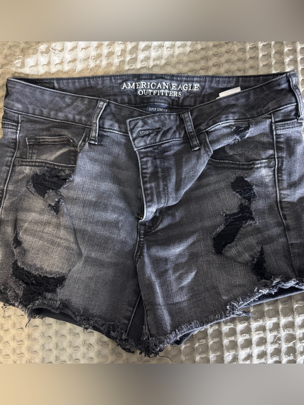 American Eagle Outfitters Distressed Black Jean Shorts